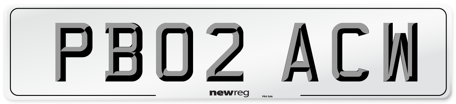 PB02 ACW Number Plate from New Reg